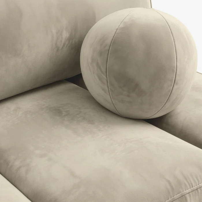 Sofa z Funkcją Spania SARIA Kremowa Welurowa Nowoczesna