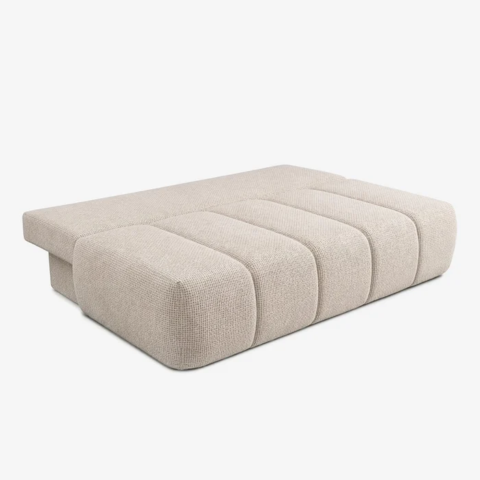 Sofa z Funkcją Spania SARIA Kremowa Szenil Nowoczesna