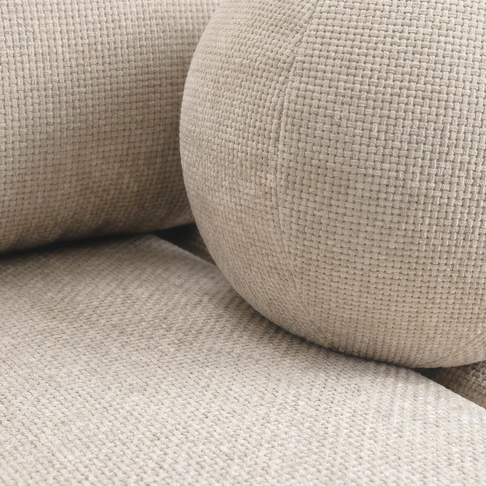 Sofa z Funkcją Spania SARIA Kremowa Szenil Nowoczesna