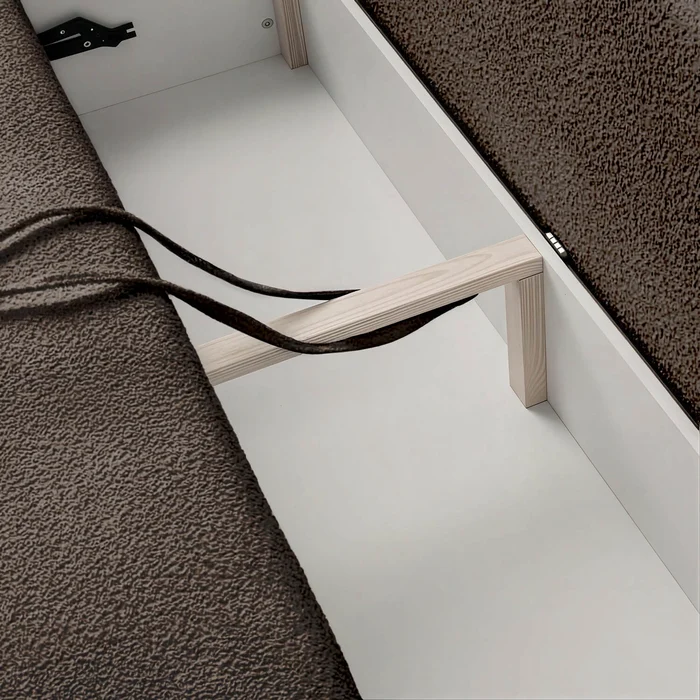 Sofa z Funkcją Spania ARVETO Mocca Boucle Nowoczesna