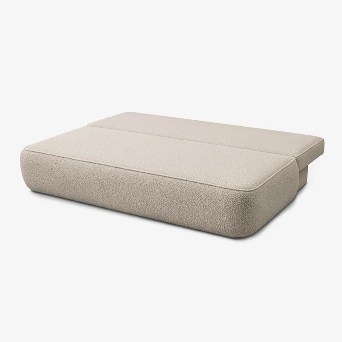 Sofa z Funkcją Spania ARVETO Beżowa Boucle Nowoczesna