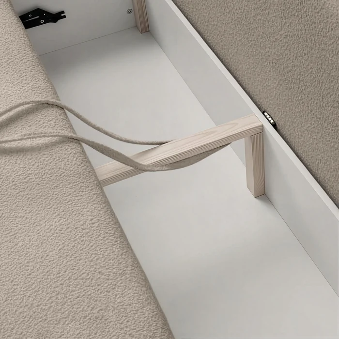 Sofa z Funkcją Spania ARVETO Beżowa Boucle Nowoczesna