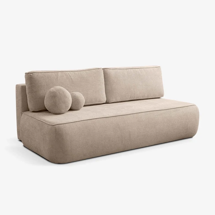 Sofa z Funkcją Spania ARVETO Beżowa Szenil Nowoczesna