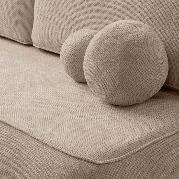 Sofa z Funkcją Spania ARVETO Beżowa Szenil Nowoczesna