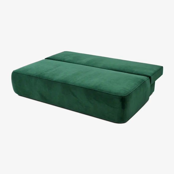 Sofa z Funkcją Spania ARVETO Zielona Welurowa Nowoczesna