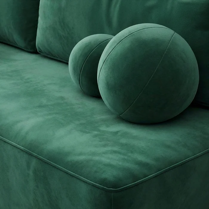 Sofa z Funkcją Spania ARVETO Zielona Welurowa Nowoczesna