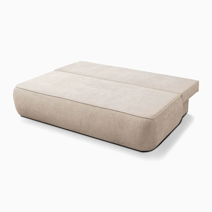 Sofa z Funkcją Spania ARVETO Kremowa Szenil Nowoczesna