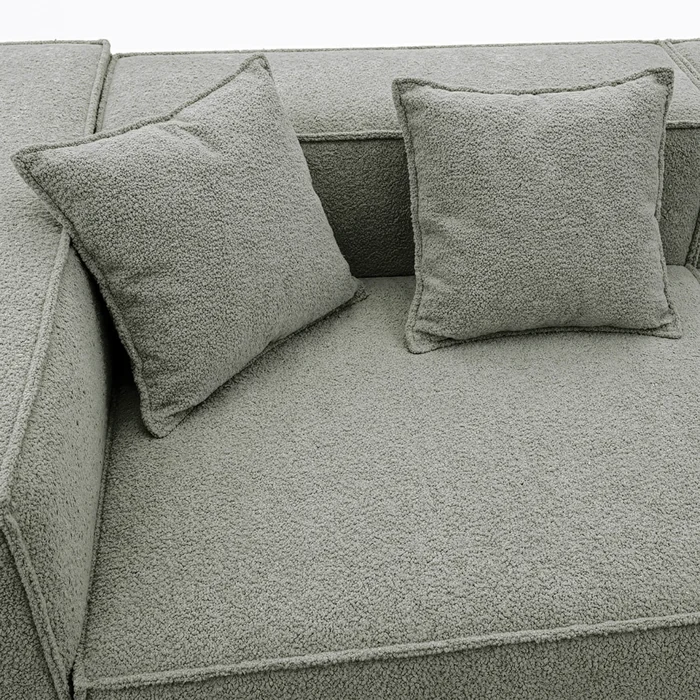 Narożnik Modułowy CERIO Szary Boucle Nowoczesny