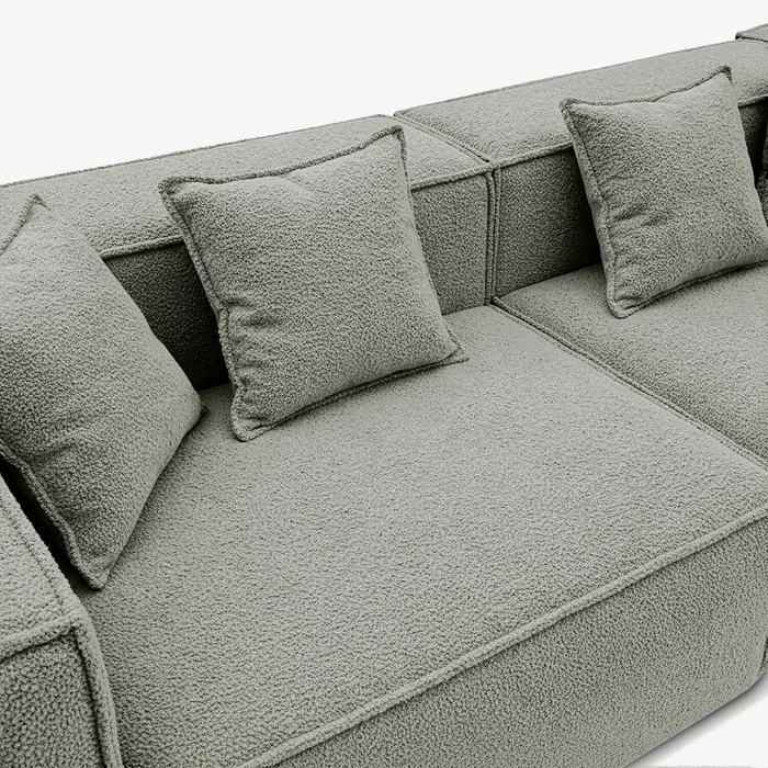 Narożnik Modułowy CERIO Szary Boucle Nowoczesny
