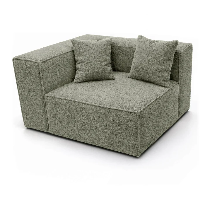 Narożnik Modułowy CERIO Szary Boucle Nowoczesny