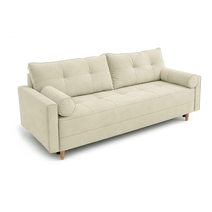 Sofa z Funkcją Spania LONAR Kremowa Nowoczesna