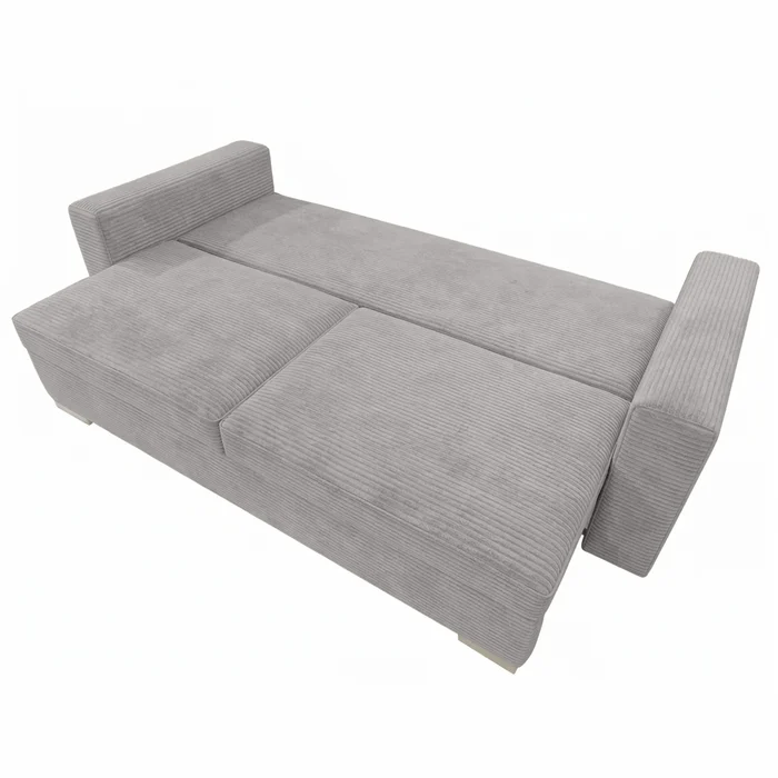 Sofa z Funkcją Spania DRAVOS Szara Sztruksowa Nowoczesna