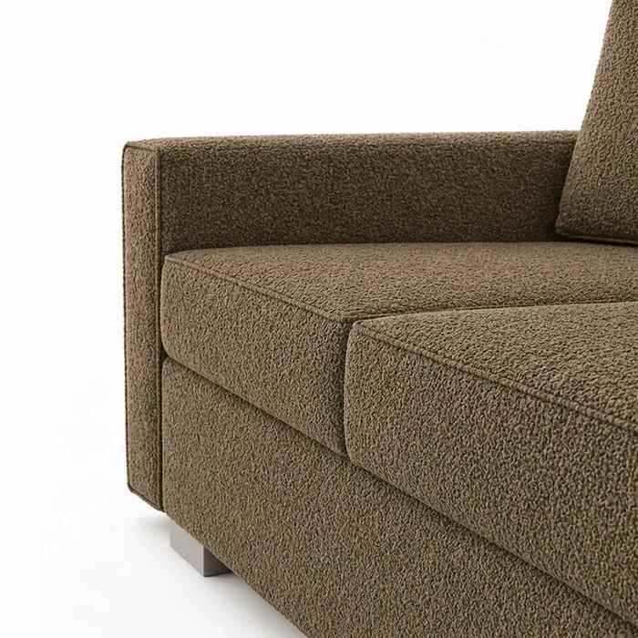 Sofa z Funkcją Spania DRAVOS Brązowa Boucle Nowoczesna