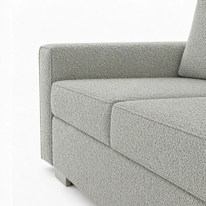 Sofa z Funkcją Spania DRAVOS Szara Boucle Nowoczesna