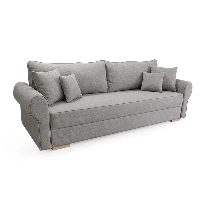 Sofa z Funkcją Spania RELON Szara Nowoczesna