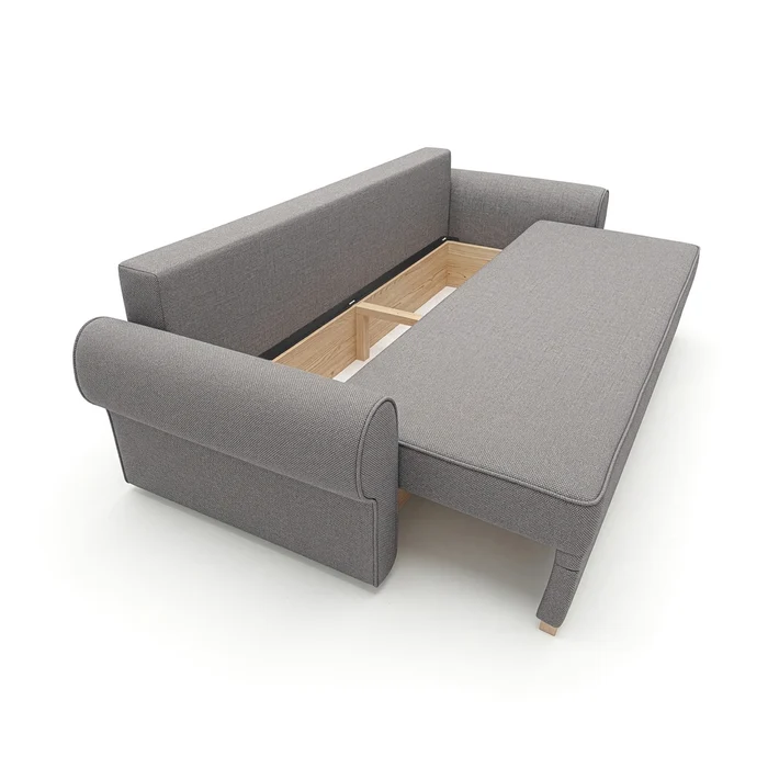 Sofa z Funkcją Spania RELON Szara Nowoczesna
