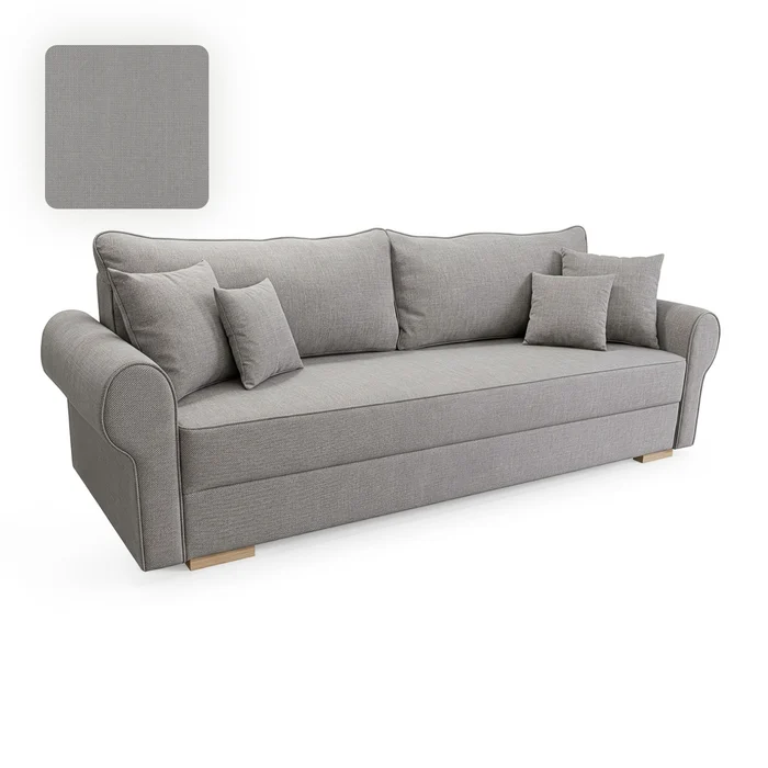 Sofa z Funkcją Spania RELON Szara Nowoczesna