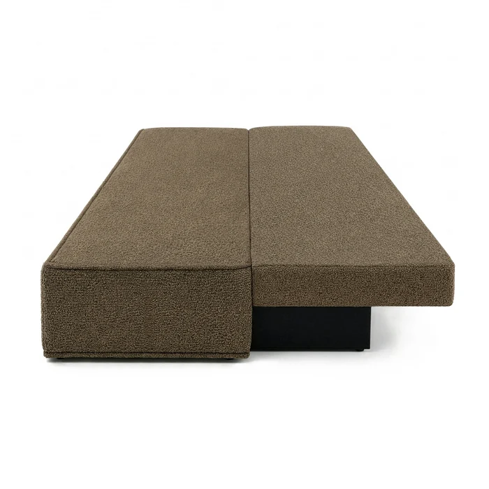 Sofa z Funkcją Spania MAVIA Brązowa Boucle Nowoczesna