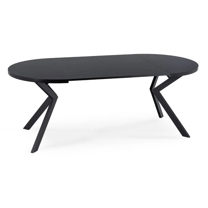 St&oacute;ł Okrągły Rozkładany LUKAS 100-250 cm Czarny Nowoczesny Loft