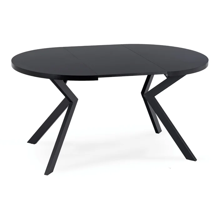 St&oacute;ł Okrągły Rozkładany LUKAS 100-250 cm Czarny Nowoczesny Loft