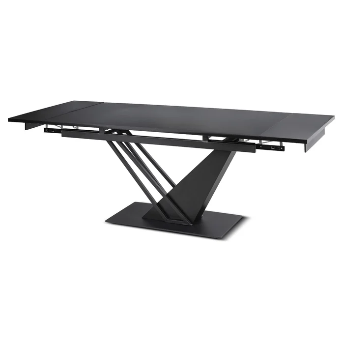 St&oacute;ł Rozkładany Prostokątny REX 160-220 cm Czarny do Jadalni Nowoczesny Loft