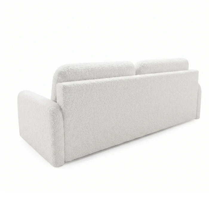 Sofa DUO Rozkładana Dwuosobowa Kremowa Boucle Nowoczesna