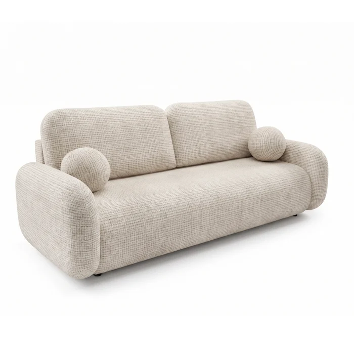 Sofa VIDI Rozkładana Dwuosobowa Beżowa Szenil Nowoczesna