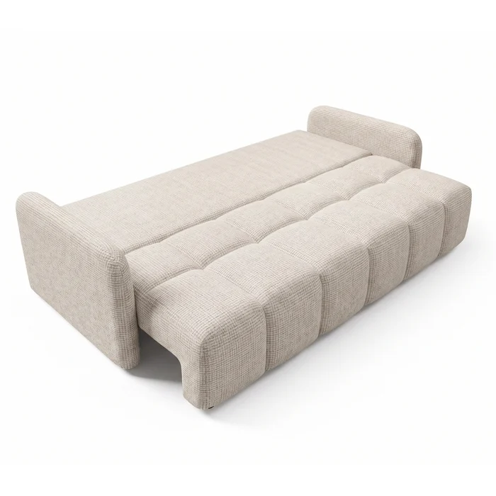 Sofa ZEN Rozkładana Dwuosobowa Beżowa Szenil Nowoczesna