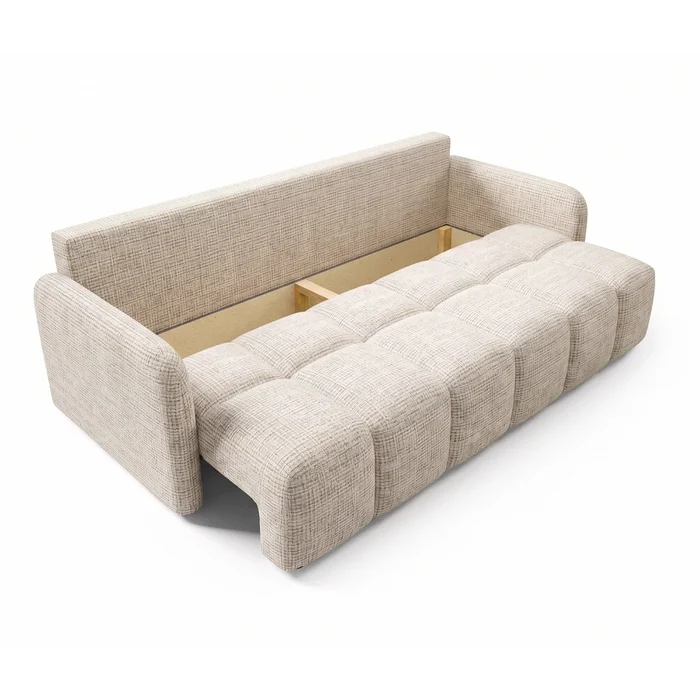 Sofa ZEN Rozkładana Dwuosobowa Beżowa Szenil Nowoczesna