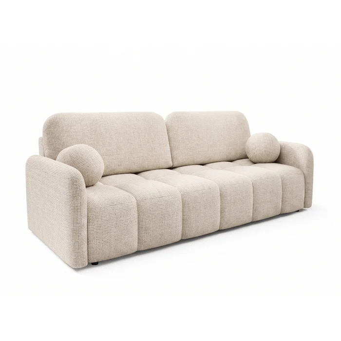 Sofa ZEN Rozkładana Dwuosobowa Beżowa Szenil Nowoczesna