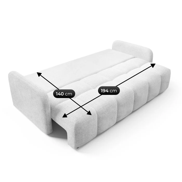 Sofa ZEN Rozkładana Dwuosobowa Szara Szenil Nowoczesna