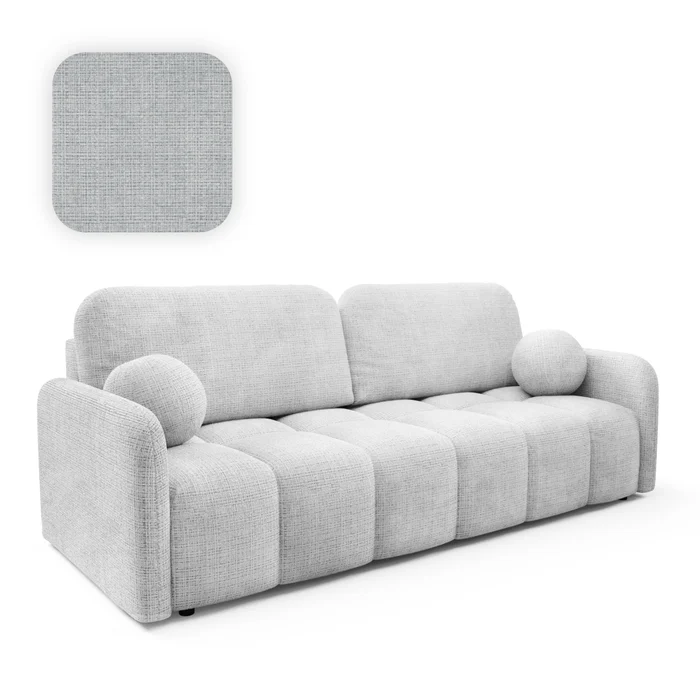 Sofa ZEN Rozkładana Dwuosobowa Szara Szenil Nowoczesna