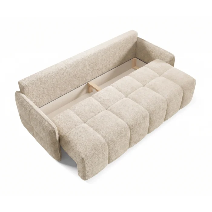 Sofa PURE Rozkładana Dwuosobowa Beżowa Boucle Nowoczesna