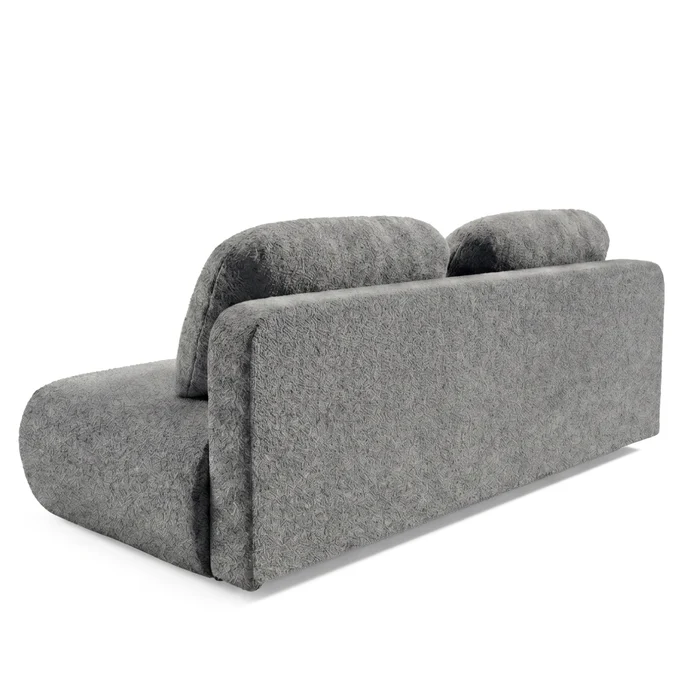 Sofa BASE Rozkładana Dwuosobowa Ciemnoszara Boucle Nowoczesna