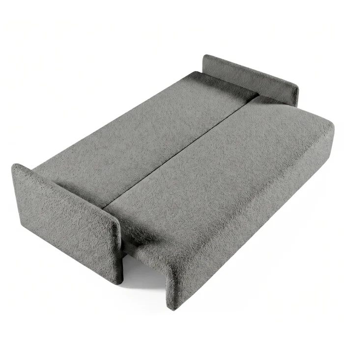 Sofa VENI Rozkładana Dwuosobowa Ciemnoszara Boucle Nowoczesna