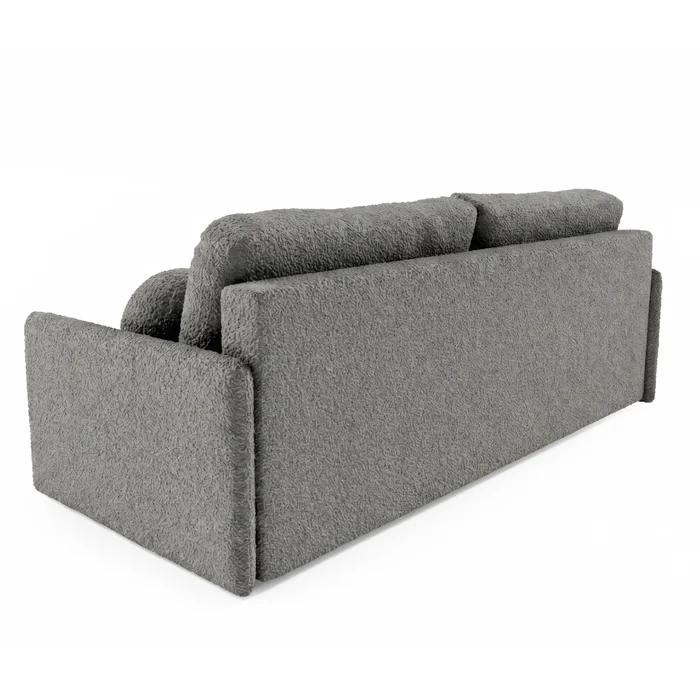 Sofa VENI Rozkładana Dwuosobowa Ciemnoszara Boucle Nowoczesna