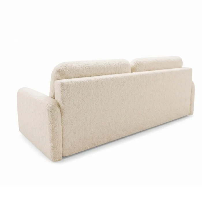 Sofa DUO Rozkładana Dwuosobowa Beżowa Boucle Nowoczesna