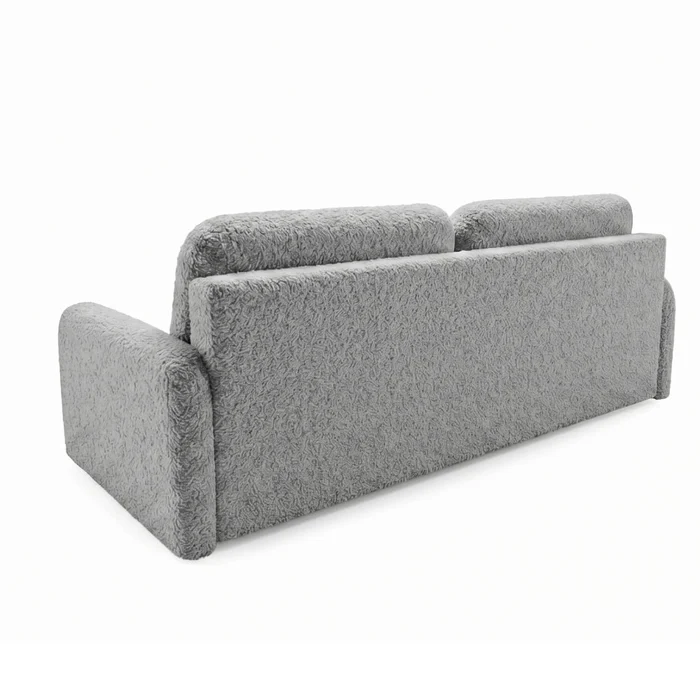 Sofa DUO Rozkładana Dwuosobowa Ciemnoszara Boucle Nowoczesna