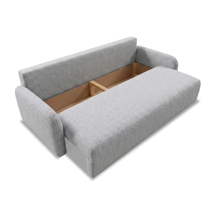 Sofa DUO Rozkładana Dwuosobowa Szara Szenil Nowoczesna