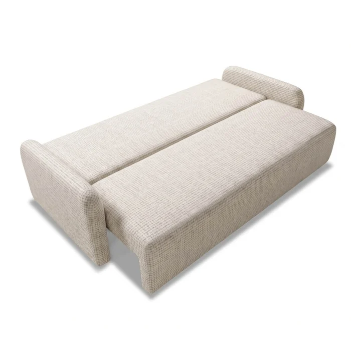 Sofa DUO Rozkładana Dwuosobowa Beżowa Szenil Nowoczesna