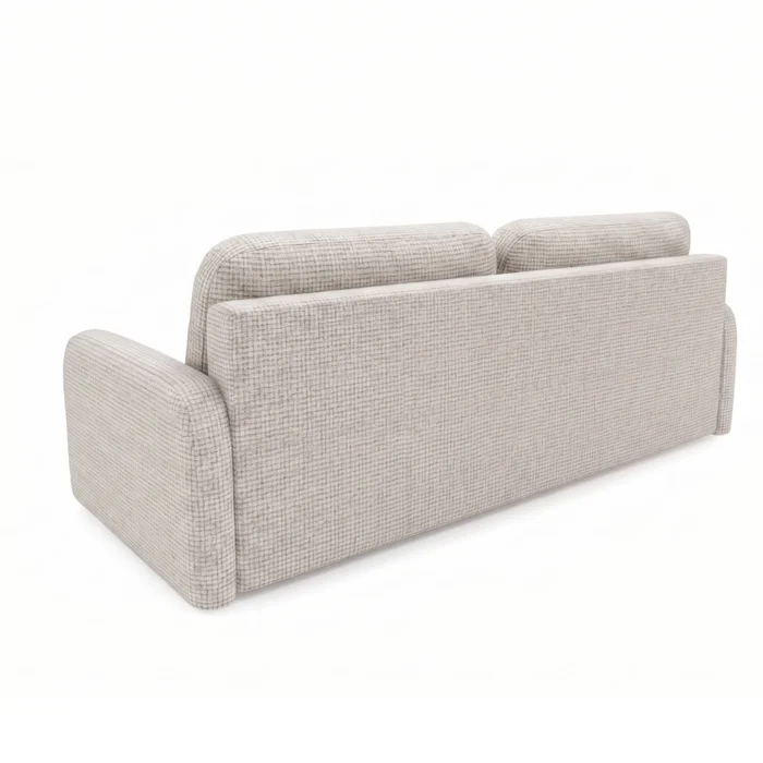 Sofa DUO Rozkładana Dwuosobowa Beżowa Szenil Nowoczesna
