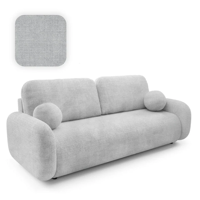 Sofa VIDI Rozkładana Dwuosobowa Szara Szenil Nowoczesna
