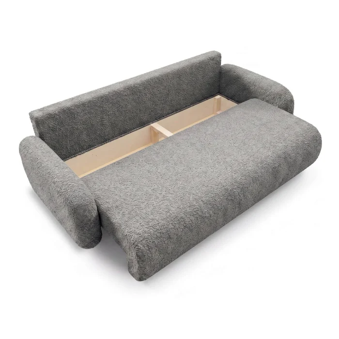 Sofa VIDI Rozkładana Dwuosobowa Ciemnoszara Boucle Nowoczesna