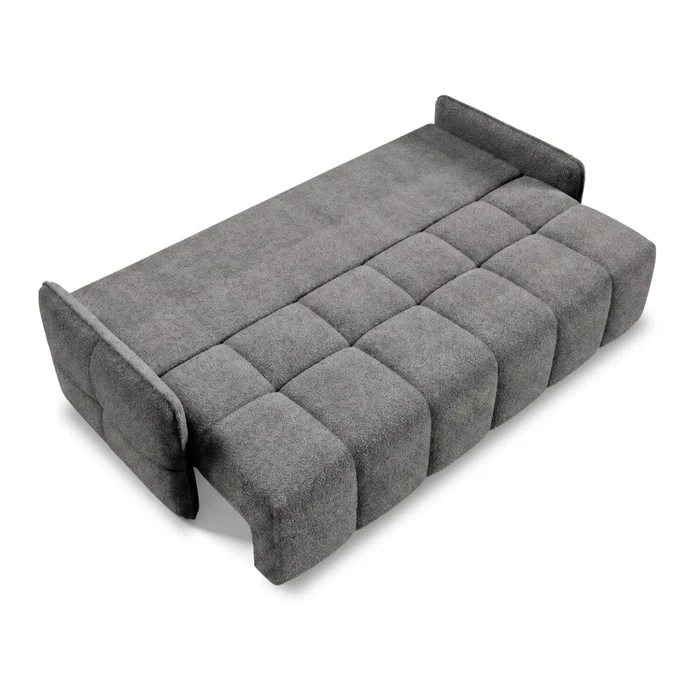 Sofa PURE Rozkładana Dwuosobowa Ciemnoszara Boucle Nowoczesna