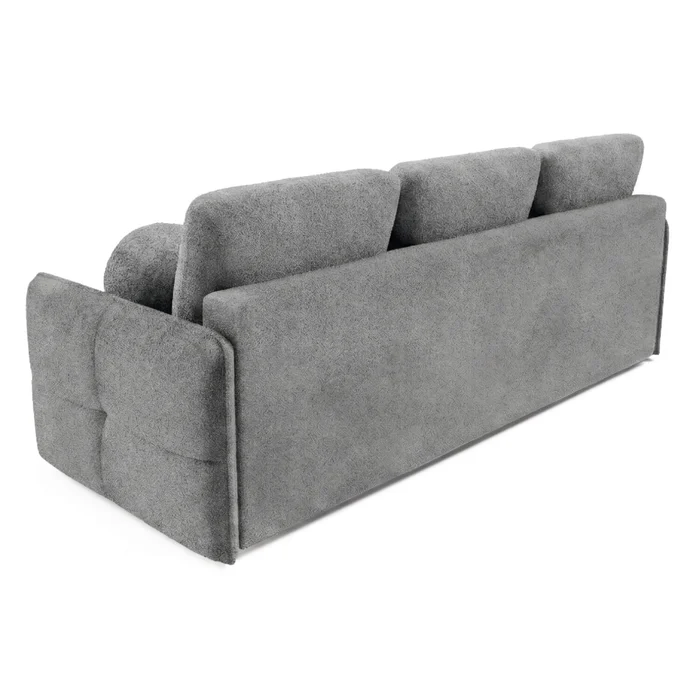 Sofa PURE Rozkładana Dwuosobowa Ciemnoszara Boucle Nowoczesna
