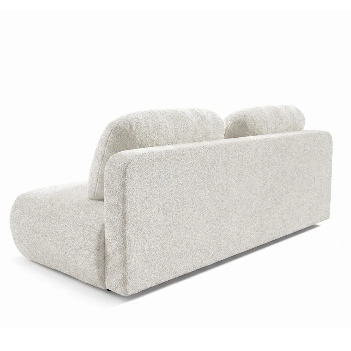 Sofa BASE Rozkładana Dwuosobowa Kremowa Boucle Nowoczesna