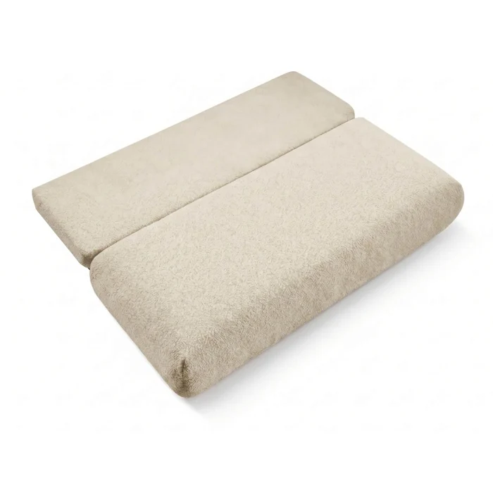 Sofa BASE Rozkładana Dwuosobowa Beżowa Boucle Nowoczesna