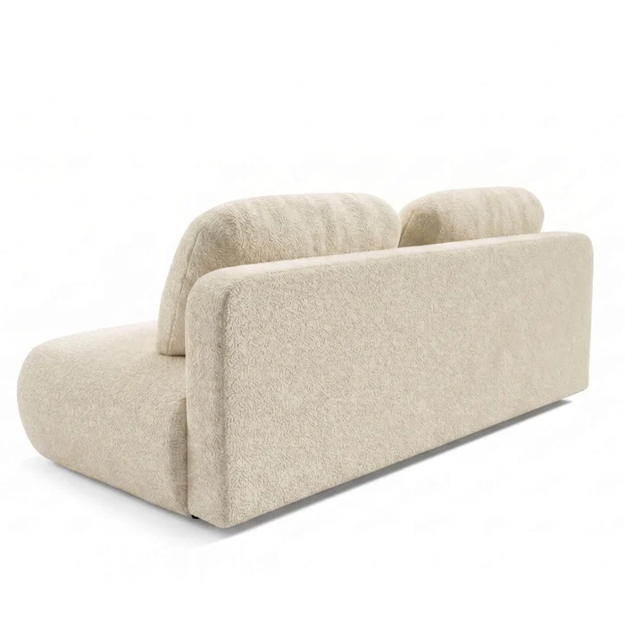 Sofa BASE Rozkładana Dwuosobowa Beżowa Boucle Nowoczesna