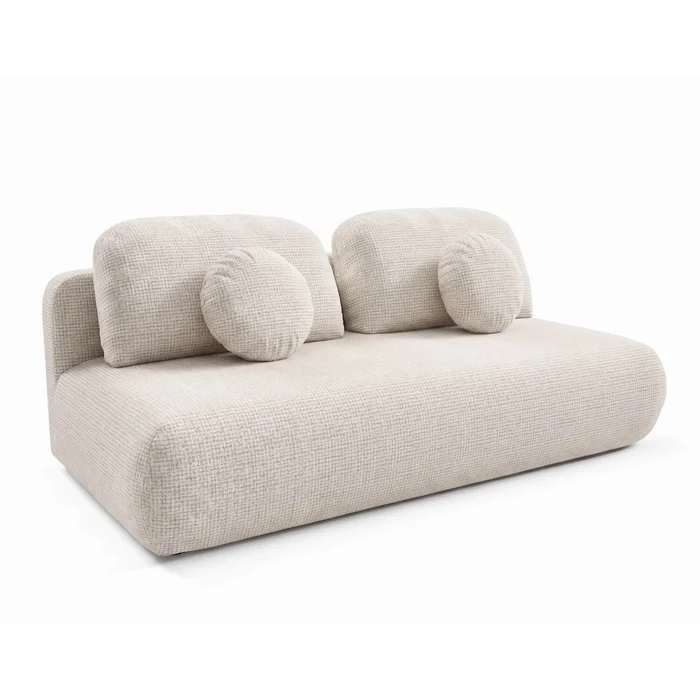 Sofa BASE Rozkładana Dwuosobowa Beżowa Szenil Nowoczesna