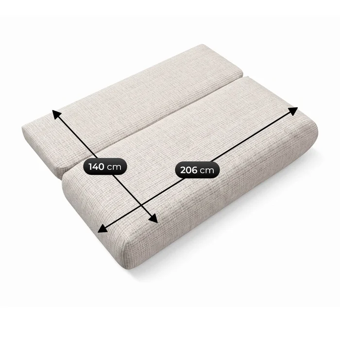 Sofa BASE Rozkładana Dwuosobowa Beżowa Szenil Nowoczesna